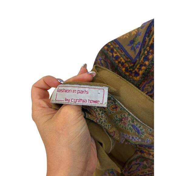 VTGE Cynthia Howie Scarf Floral Bohemian Western Cowgirl Accessories Retro 33x33 - Picture 3 of 3